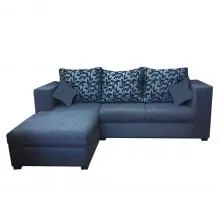 Winter Sectional Sofa - WFL-WINTER-52-S - Dark Grey Base And Floral Back Cushions